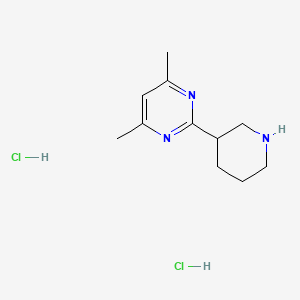 molecular formula C11H19Cl2N3 B1402567 4,6-二甲基-2-(哌啶-3-基)嘧啶二盐酸盐 CAS No. 1361115-25-4