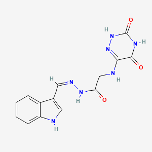 molecular formula C14H13N7O3 B14025681 2-[(3,5-dioxo-2H-1,2,4-triazin-6-yl)amino]-N-[(Z)-1H-indol-3-ylmethylideneamino]acetamide 