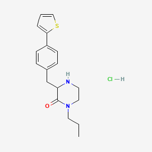 molecular formula C18H23ClN2OS B1402573 1-Propyl-3-(4-thiophen-2-yl-benzyl)-piperazin-2-one hydrochloride CAS No. 1361111-93-4