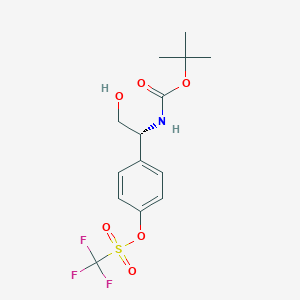 [4-[(1R)-2-hydroxy-1-[(2-methylpropan-2-yl)oxycarbonylamino]ethyl]phenyl] trifluoromethanesulfonate