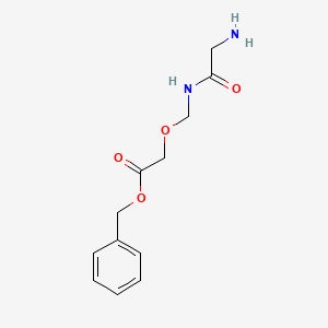 molecular formula C12H16N2O4 B14025759 Benzyl 2-((2-aminoacetamido)methoxy)acetate 