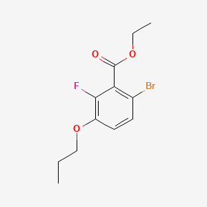 molecular formula C12H14BrFO3 B14025806 Ethyl 6-bromo-2-fluoro-3-propoxybenzoate 