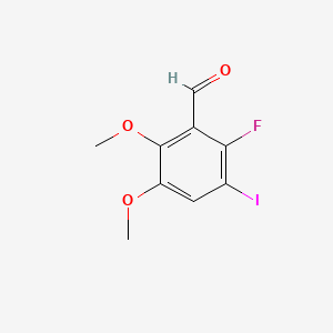 molecular formula C9H8FIO3 B14025830 2-Fluoro-3-iodo-5,6-dimethoxybenzaldehyde 