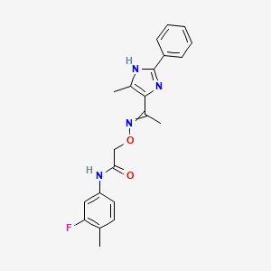 N-(3-Fluoro-4-methylphenyl)-2-(((1-(4-methyl-2-phenyl-1H-imidazol-5-yl)ethylidene)amino)oxy)acetamide