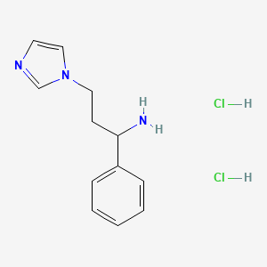 molecular formula C12H17Cl2N3 B14025853 3-(1H-Imidazol-1-yl)-1-phenylpropan-1-amine 2HCl 