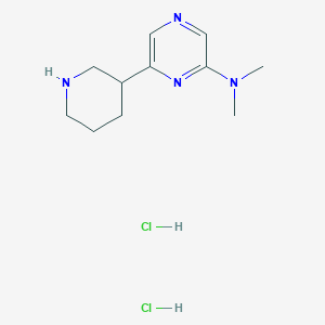 molecular formula C11H20Cl2N4 B1402587 二盐酸二甲基-(6-哌啶-3-基-吡嗪-2-基)-胺 CAS No. 1361112-30-2