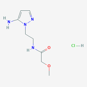 molecular formula C8H15ClN4O2 B1402588 N-[2-(5-Amino-pyrazol-1-yl)-ethyl]-2-methoxy-acetamide hydrochloride CAS No. 1361112-18-6
