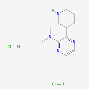 molecular formula C11H20Cl2N4 B1402589 二甲基-(3-哌啶-3-基-吡嗪-2-基)-胺二盐酸盐 CAS No. 1361112-03-9