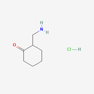 molecular formula C7H14ClNO B14025906 2-(Aminomethyl)cyclohexan-1-one hydrochloride 