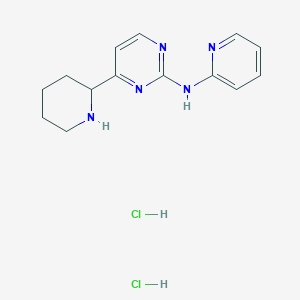 molecular formula C14H19Cl2N5 B1402591 (4-哌啶-2-基-嘧啶-2-基)-吡啶-2-基-胺二盐酸盐 CAS No. 1361114-94-4