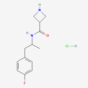 molecular formula C13H18ClFN2O B1402592 氮杂环丁烷-3-羧酸[2-(4-氟苯基)-1-甲基乙基]-酰胺盐酸盐 CAS No. 1361111-33-2