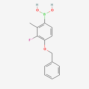 molecular formula C14H14BFO3 B14025936 (4-(Benzyloxy)-3-fluoro-2-methylphenyl)boronic acid 