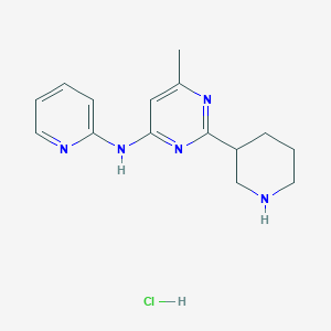 molecular formula C15H20ClN5 B1402594 (6-Methyl-2-piperidin-3-yl-pyrimidin-4-yl)-pyridin-2-yl-aminehydrochloride CAS No. 1361113-60-1