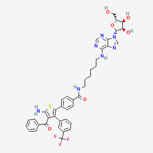 4-[5-amino-4-benzoyl-3-[3-(trifluoromethyl)phenyl]thiophen-2-yl]-N-[6-[[9-[(2R,3R,4S,5R)-3,4-dihydroxy-5-(hydroxymethyl)oxolan-2-yl]purin-6-yl]amino]hexyl]benzamide