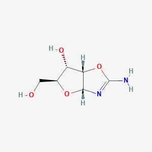 molecular formula C6H10N2O4 B14025981 (3AR,5S,6S,6AS)-2-Amino-5-(hydroxymethyl)-3A,5,6,6A-tetrahydrofuro[2,3-D]oxazol-6-OL 