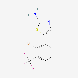 molecular formula C10H6BrF3N2S B14025990 5-(2-Bromo-3-(trifluoromethyl)phenyl)thiazol-2-amine 