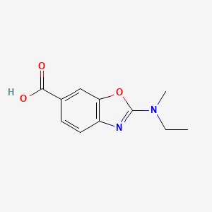 molecular formula C11H12N2O3 B14026036 2-(Ethyl(methyl)amino)benzo[d]oxazole-6-carboxylic acid 