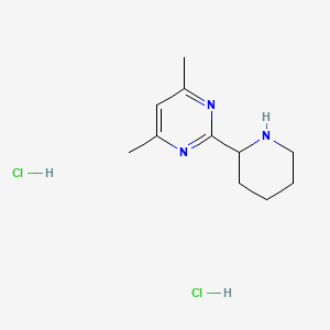molecular formula C11H19Cl2N3 B1402604 4,6-Dimethyl-2-(piperidin-2-yl)pyrimidine dihydrochloride CAS No. 1361113-55-4