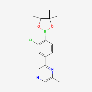 2-(3-Chloro-4-(4,4,5,5-tetramethyl-1,3,2-dioxaborolan-2-yl)phenyl)-6-methylpyrazine