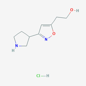 molecular formula C9H15ClN2O2 B1402607 2-(3-Pyrrolidin-3-yl-isoxazol-5-yl)-ethanol hydrochloride CAS No. 1361116-84-8