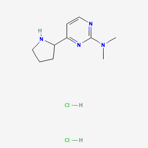 molecular formula C10H18Cl2N4 B1402608 二甲基-(4-吡咯烷-2-基-嘧啶-2-基)-胺二盐酸盐 CAS No. 1361112-77-7