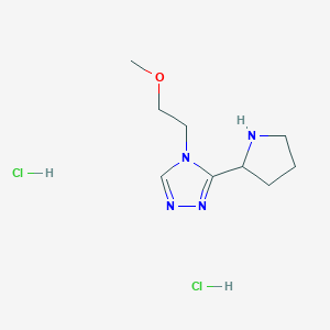 molecular formula C9H18Cl2N4O B1402610 4-(2-Methoxy-ethyl)-3-pyrrolidin-2-yl-4H-[1,2,4]triazole dihydrochloride CAS No. 1361116-46-2