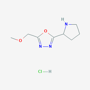 molecular formula C8H14ClN3O2 B1402612 2-(Methoxymethyl)-5-(pyrrolidin-2-yl)-1,3,4-oxadiazole hydrochloride CAS No. 1361112-10-8