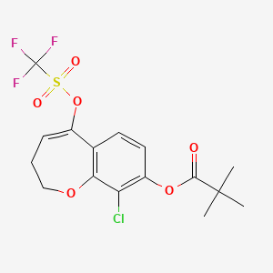 9-Chloro-5-(((trifluoromethyl)sulfonyl)oxy)-2,3-dihydrobenzo[b]oxepin-8-yl pivalate