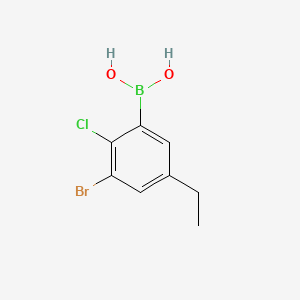 molecular formula C8H9BBrClO2 B14026138 (3-Bromo-2-chloro-5-ethylphenyl)boronic acid 