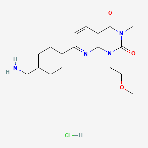 molecular formula C18H27ClN4O3 B1402614 7-(4-Aminomethyl-cyclohexyl)-1-(2-methoxy-ethyl)-3-methyl-1H-pyrido[2,3-d]pyrimidine-2,4-dione hydrochloride CAS No. 1361113-46-3