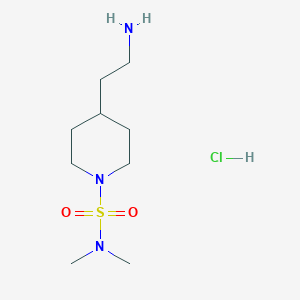 molecular formula C9H22ClN3O2S B1402615 4-(2-Amino-ethyl)-piperidine-1-sulfonic acid dimethylamide hydrochloride CAS No. 1361111-23-0