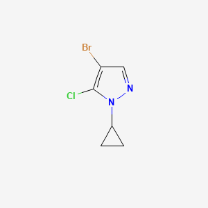 molecular formula C6H6BrClN2 B14026182 4-Bromo-5-chloro-1-cyclopropyl-1H-pyrazole 