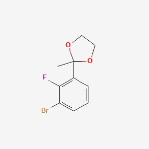 molecular formula C10H10BrFO2 B14026188 2-(3-Bromo-2-fluorophenyl)-2-methyl-1,3-dioxolane 