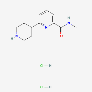 molecular formula C12H19Cl2N3O B1402620 N-Methyl-6-(piperidin-4-yl)picolinamide dihydrochloride CAS No. 1361116-07-5