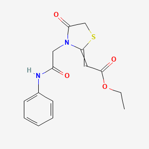 Ethyl 2-[3-(2-anilino-2-oxoethyl)-4-oxo-1,3-thiazolidin-2-ylidene]acetate