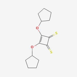 molecular formula C14H18O2S2 B14026242 3,4-Bis(cyclopentyloxy)cyclobut-3-ene-1,2-dithione 