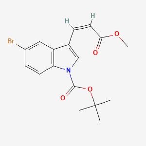 molecular formula C17H18BrNO4 B14026253 Methyl (Z)-3-(5-Bromo-1-Boc-3-indolyl)acrylate 