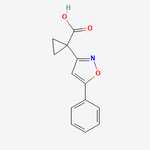 molecular formula C13H11NO3 B1402628 1-(5-Phenylisoxazol-3-yl)cyclopropanecarboxylic acid CAS No. 1351616-43-7