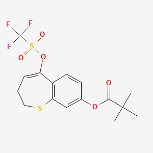 5-(((Trifluoromethyl)sulfonyl)oxy)-2,3-dihydrobenzo[b]thiepin-8-yl pivalate