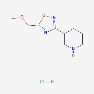 molecular formula C9H16ClN3O2 B1402633 3-(5-Methoxymethyl-[1,2,4]oxadiazol-3-yl)-piperidine hydrochloride CAS No. 1361114-64-8