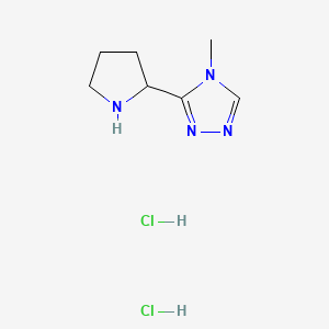 molecular formula C7H13ClN4 B1402634 4-Methyl-3-pyrrolidin-2-yl-4H-[1,2,4]triazole dihydrochloride CAS No. 1361112-68-6