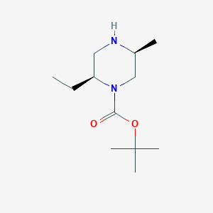 molecular formula C12H24N2O2 B14026344 tert-butyl (2S,5S)-2-ethyl-5-methylpiperazine-1-carboxylate 