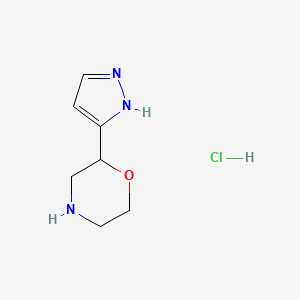 molecular formula C7H12ClN3O B1402635 2-(1H-pyrazol-3-yl)morpholine hydrochloride CAS No. 1361116-47-3