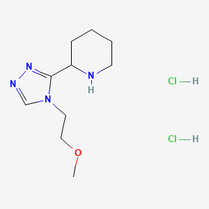 molecular formula C10H20Cl2N4O B1402636 2-[4-(2-Methoxy-ethyl)-4H-[1,2,4]triazol-3-yl]-piperidine dihydrochloride CAS No. 1361116-52-0