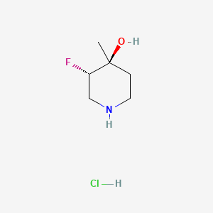 molecular formula C6H13ClFNO B14026366 Trans-3-Fluoro-4-Methylpiperidin-4-Ol hydrochloride 