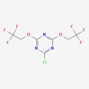 molecular formula C7H4ClF6N3O2 B14026369 2-Chloro-4,6-bis(2,2,2-trifluoroethoxy)-1,3,5-triazine CAS No. 851030-19-8