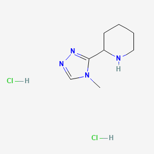 molecular formula C8H16Cl2N4 B1402637 2-(4-甲基-4H-[1,2,4]三唑-3-基)-哌啶二盐酸盐 CAS No. 1361118-67-3