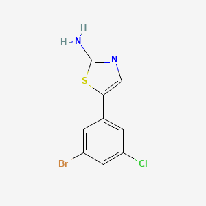 molecular formula C9H6BrClN2S B14026391 5-(3-Bromo-5-chlorophenyl)thiazol-2-amine 