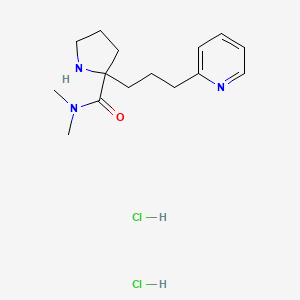 molecular formula C15H25Cl2N3O B1402640 2-(3-Pyridin-2-yl-propyl)-pyrrolidine-2-carboxylic aciddimethylamide dihydrochloride CAS No. 1361112-20-0