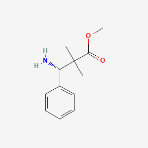 molecular formula C12H17NO2 B14026435 (S)-Methyl 3-amino-2,2-dimethyl-3-phenylpropanoate 